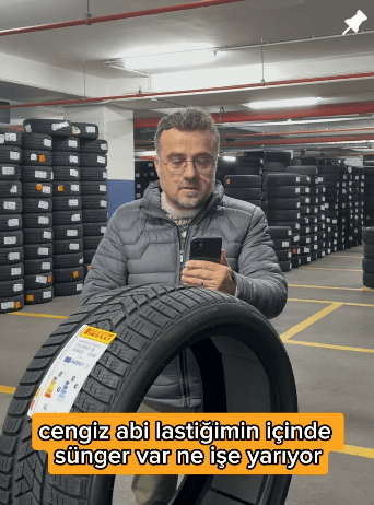 Art Lastik lastik deposunda Pirelli lastiğinin PNCS sistemini anlatan Cengiz Demir